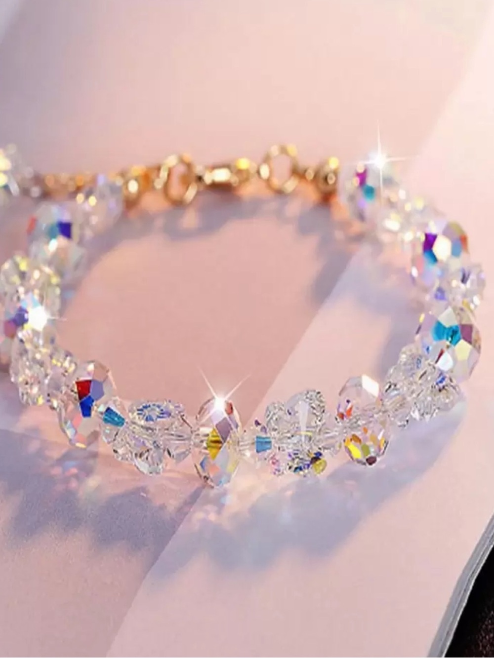 Crystal Aurora Butterfly Bead Bracelet - Women Jewelry